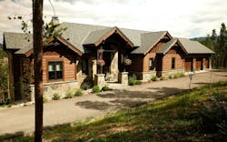 Front view of cabin-style ICF home. Front view of cabin-style ICF home.