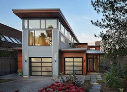 Modern House clad in corrugated metal Modern House clad in corrugated metal