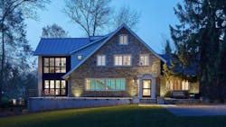 night view of stone house exterior night view of stone house exterior