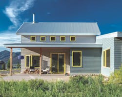 Colorado custom home with custom painted window on fiber cement exterior Colorado custom home with custom painted window on fiber cement exterior