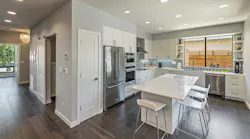 Kitchen in a modern-style prefabricated custom home