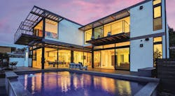 Exterior of custom prefab home in Santa Monica, California Exterior of custom prefab home in Santa Monica, California