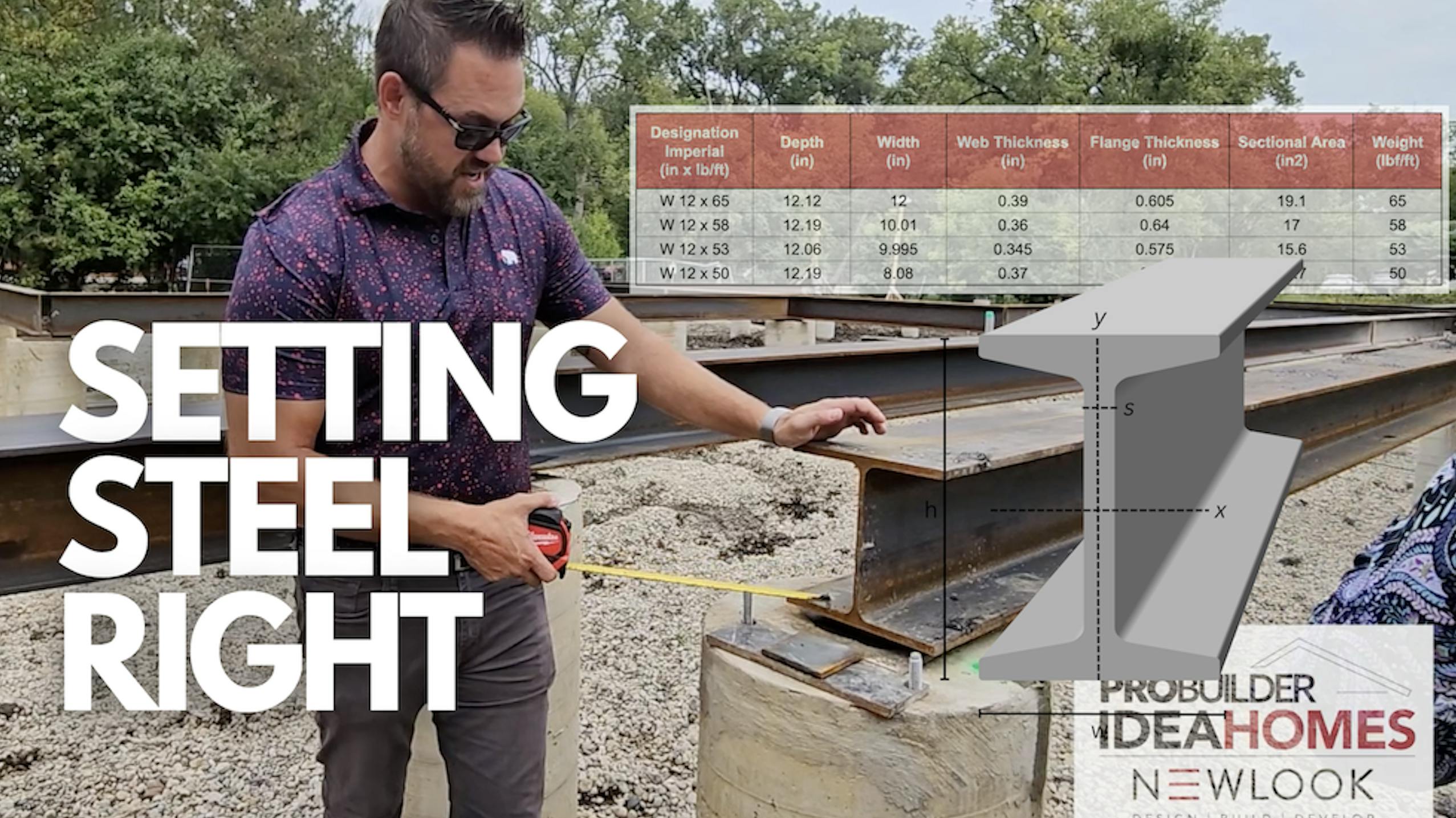 setting steel beams on concrete pillars