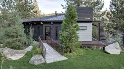 Gnar House in Squaw Valley, Calif., with charred wood exterior