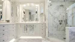 Spa-styled bath with Calacatta marble