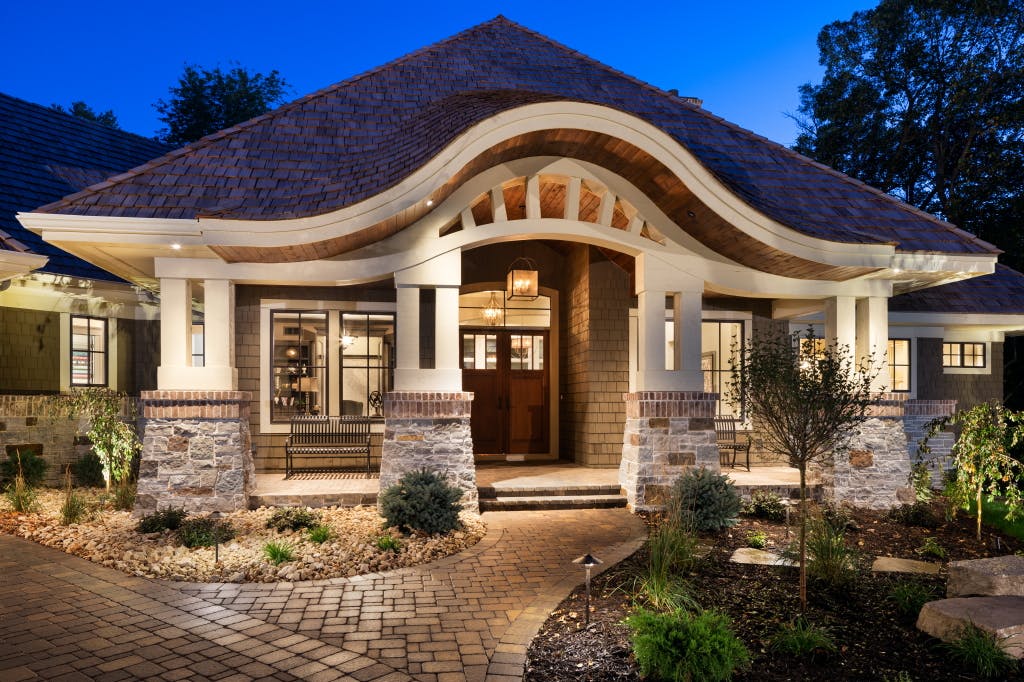 Craftsman-style portico