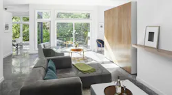 Moveable wall separates the study from the living space