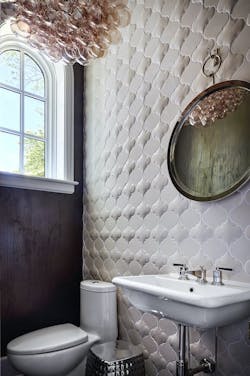 Powder room in Mediterranean-style home Powder room in Mediterranean-style home