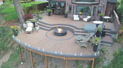 Deck built by Dr. Decks on a steep slope