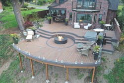 Deck built by Dr. Decks on a steep slope Deck built by Dr. Decks on a steep slope