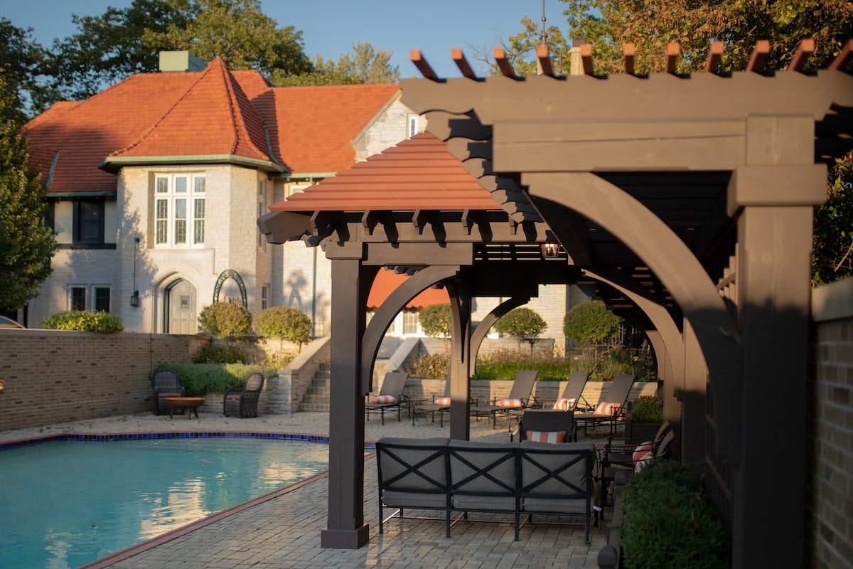 Pool side pergola