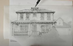 the American foursquare with historical features the American foursquare with historical features