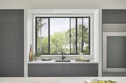 Simonton dark window frames in the kitchen Simonton dark window frames in the kitchen