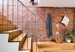 Brick wall and stairway Brick wall and stairway