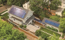 Aerial view of net-zero home with Kolbe’s Forgent Series triple pane windows and performance divided lites Aerial view of net-zero home with Kolbe’s Forgent Series triple pane windows and performance divided lites
