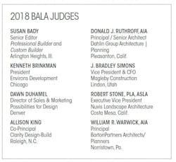 BALA Judges 2018 BALA Judges 2018