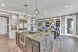 Kitchen in smart house with Juno AI can lights Kitchen in smart house with Juno AI can lights