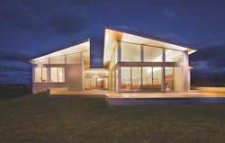 Exterior of net zero, sustainable, high-performance home Exterior of net zero, sustainable, high-performance home