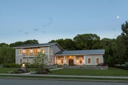 Exterior of net zero, sustainable, high-performance home Exterior of net zero, sustainable, high-performance home