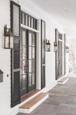 window with dark shutters window with dark shutters