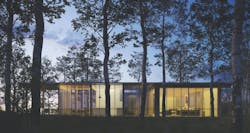 Night view of modern-style home Night view of modern-style home