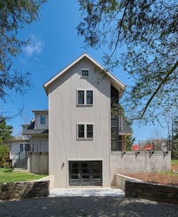 Side view of log cabin addition Side view of log cabin addition