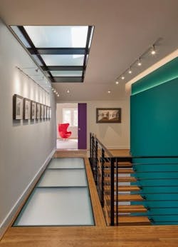 Stairway and hallway of remodeled log cabin Stairway and hallway of remodeled log cabin