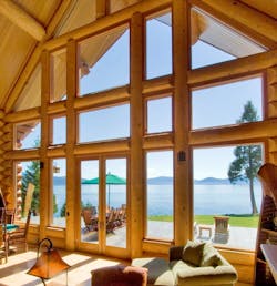 custom log cabin interior window wall custom log cabin interior window wall