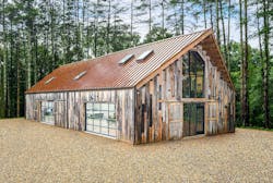 Exterior of the Hobby Barn garage made with reclaimed wood Exterior of the Hobby Barn garage made with reclaimed wood