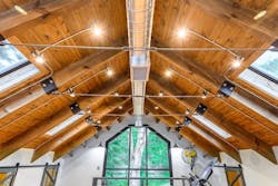 Cathedral ceiling in the Hobby Barn garage Cathedral ceiling in the Hobby Barn garage