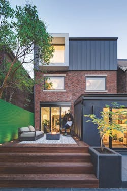 Outdoor patio of century old red brick home Outdoor patio of century old red brick home