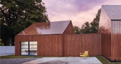 Exterior of Studio 804 home built with reclaimed building material Exterior of Studio 804 home built with reclaimed building material