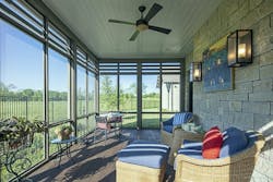Enclosed outdoor living space of Texas custom home Enclosed outdoor living space of Texas custom home