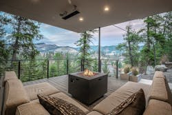 Patio balcony with fire Patio balcony with fire