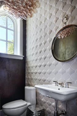 Powder room in Mediterranean-style home Powder room in Mediterranean-style home