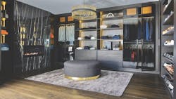 Gerts his master closet with fireplace and ottoman Gerts his master closet with fireplace and ottoman