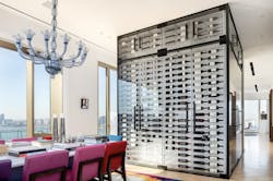 Custom Wine Cube in an NYC Penthouse Custom Wine Cube in an NYC Penthouse