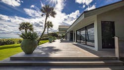 The deck features Ipe, a rot-resistant Brazilian hardwood. The deck features Ipe, a rot-resistant Brazilian hardwood.