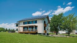 Farmhouse custom home exterior with board-and-batten siding Farmhouse custom home exterior with board-and-batten siding