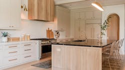 With the goal of achieving a modern organic design style, the designers behind this custom kitchen opted for neutral tones, heavy texture, and natural light. With the goal of achieving a modern organic design style, the designers behind this custom kitchen opted for neutral tones, heavy texture, and natural light.