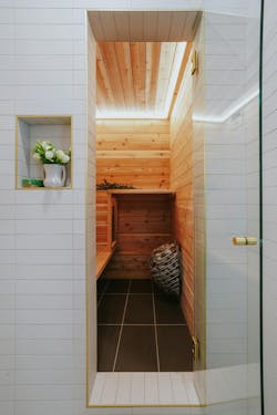 Scandinavian-style sauna at Freja House Scandinavian-style sauna at Freja House