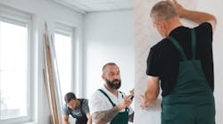 Custom home builders working together on a project Custom home builders working together on a project