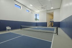 Pickleball court in a mountainside custom home in Utah Pickleball court in a mountainside custom home in Utah