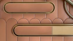 Infinit Drain's elongated Disco tile insert drain has rounded edges Infinit Drain's elongated Disco tile insert drain has rounded edges