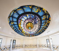 Colorful fused glass skylight | Judson Studios Colorful fused glass skylight | Judson Studios