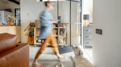 Construction concierge walking through a modern interior (blurred image) Construction concierge walking through a modern interior (blurred image)