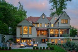 Backyard space of Tudor home Backyard space of Tudor home