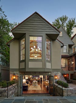 A look into the lower lounge space from the backyard A look into the lower lounge space from the backyard