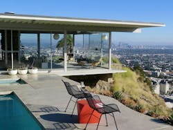 Image of the Stahl House, which sits on a cliff and overlooks Hollywood Hills, Los Angeles Image of the Stahl House, which sits on a cliff and overlooks Hollywood Hills, Los Angeles