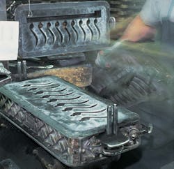 Image of a mold awaiting molten bronze at the RMH foundry Image of a mold awaiting molten bronze at the RMH foundry